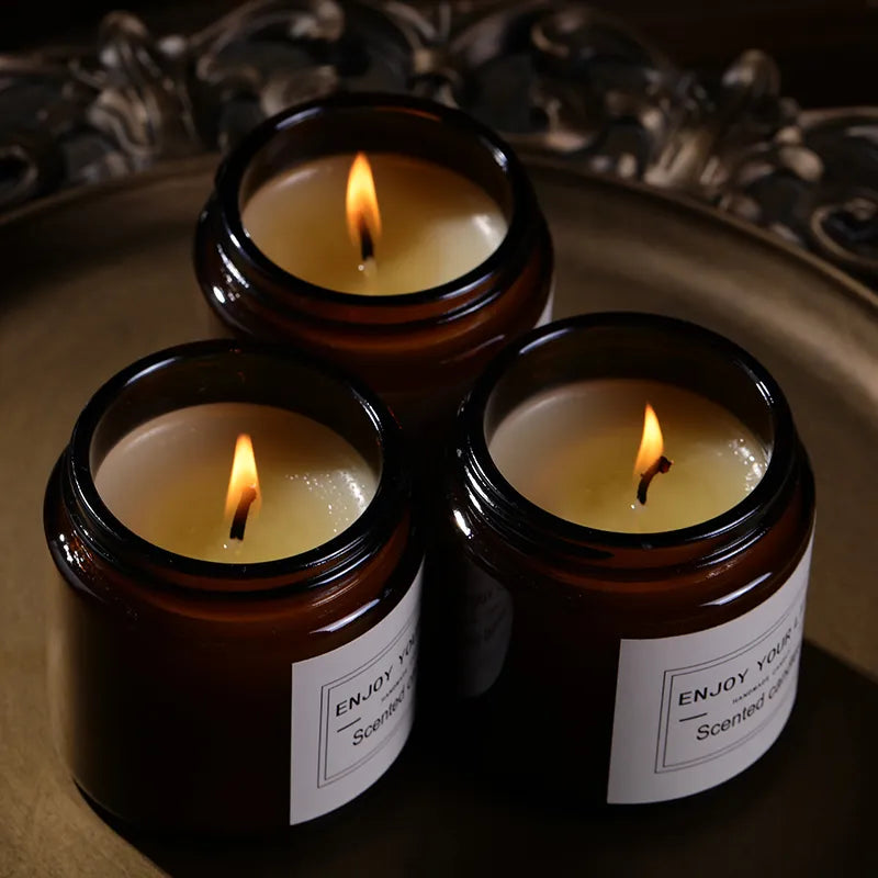 Pack of 4 Scented Candles in Mini Glass Jar with Lid, 2.5-inch - Long-Lasting Fragrance, Even Burn